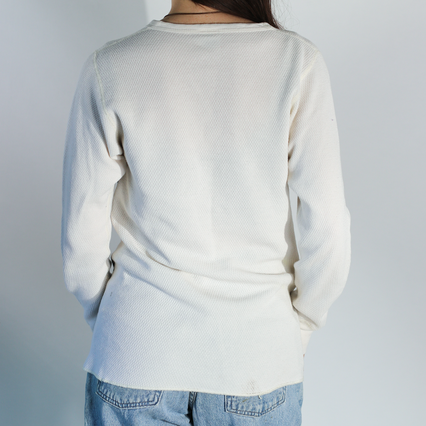 Block Printed Floral Vintage Thermal Top - Men's Medium