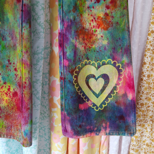 Hand Dyed Vintage 70s Wrangler Flare Jeans - Men's 34"