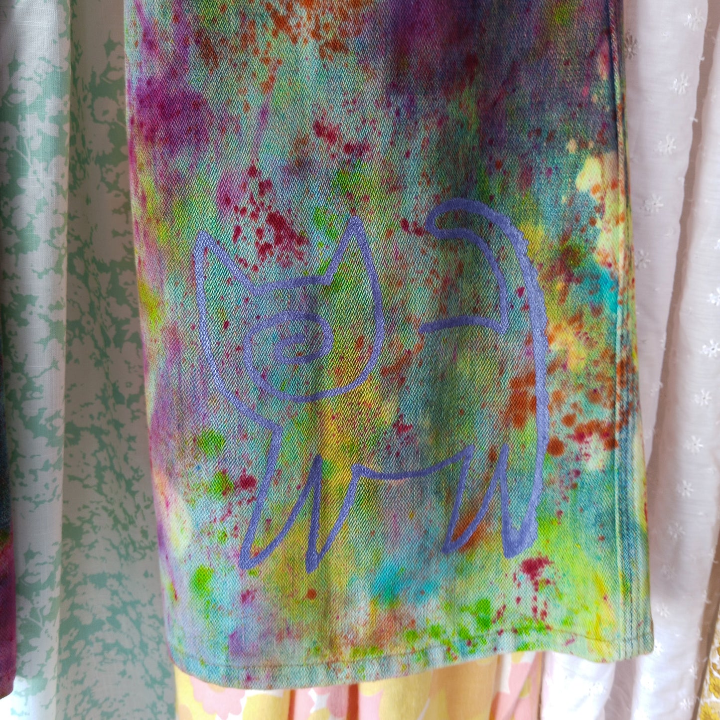 Hand Dyed Vintage 70s Wrangler Flare Jeans - Men's 34"