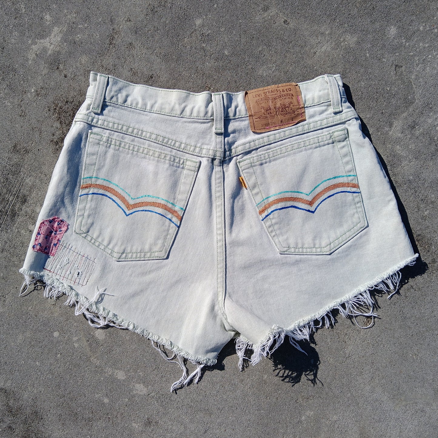 Patchwork Vintage Levi's Cut Off Shorts - Women's 10