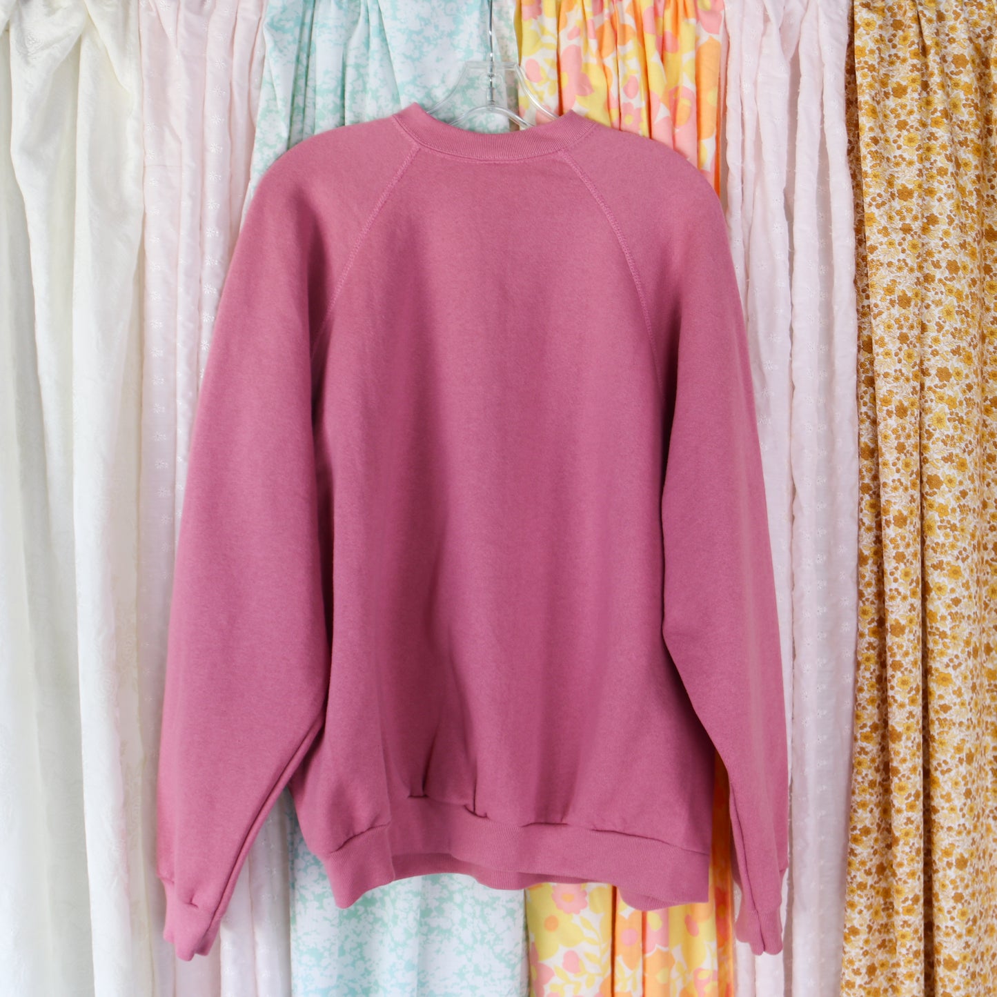 Block Printed Butterfly Pink Sweatshirt - Men's Extra Large