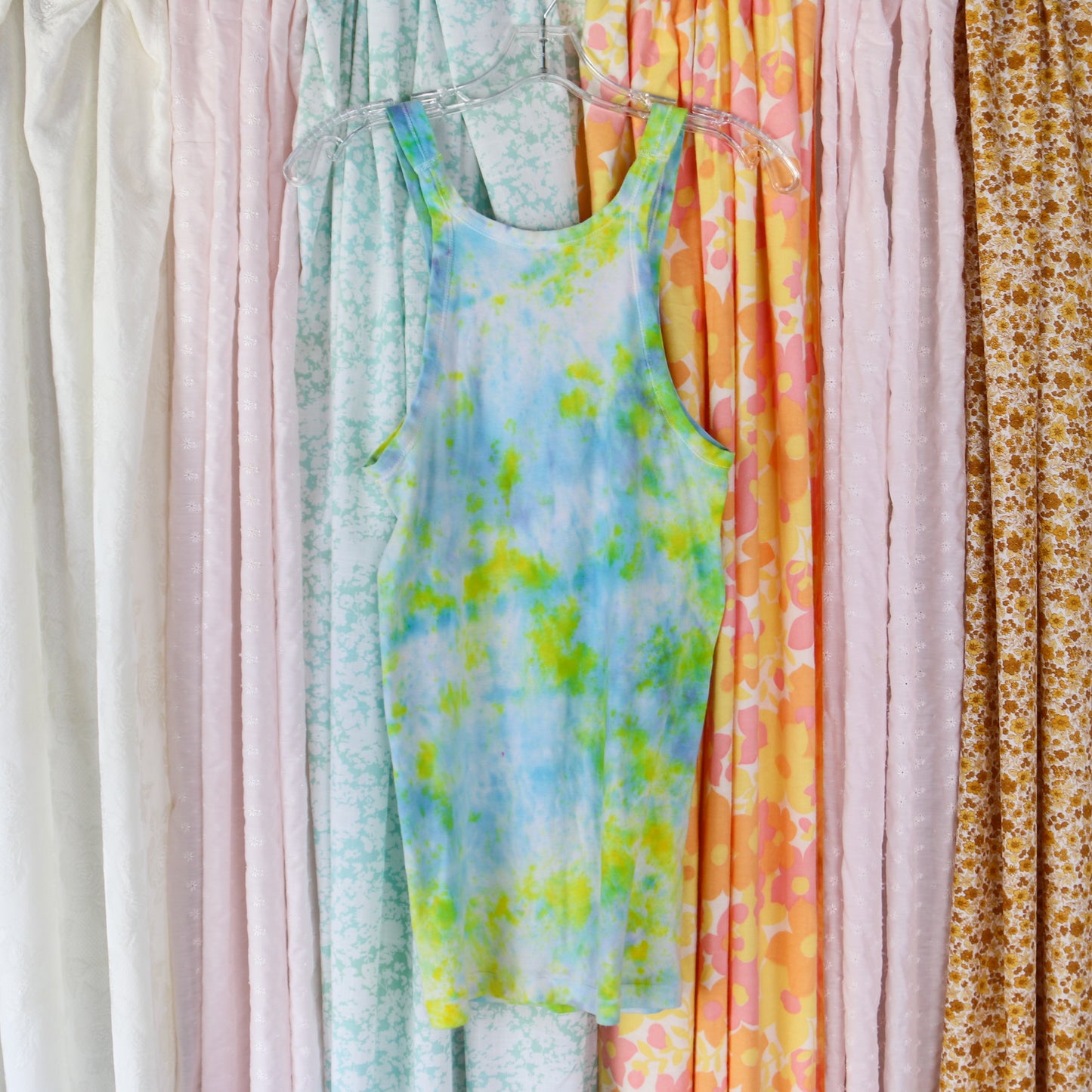 Upcycled Vintage Block Printed Tank Top - Men's Extra Small