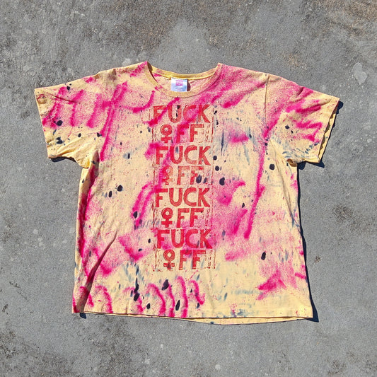 Upcycled Vintage FUCK ♀FF Oversized T-Shirt - Women's Medium