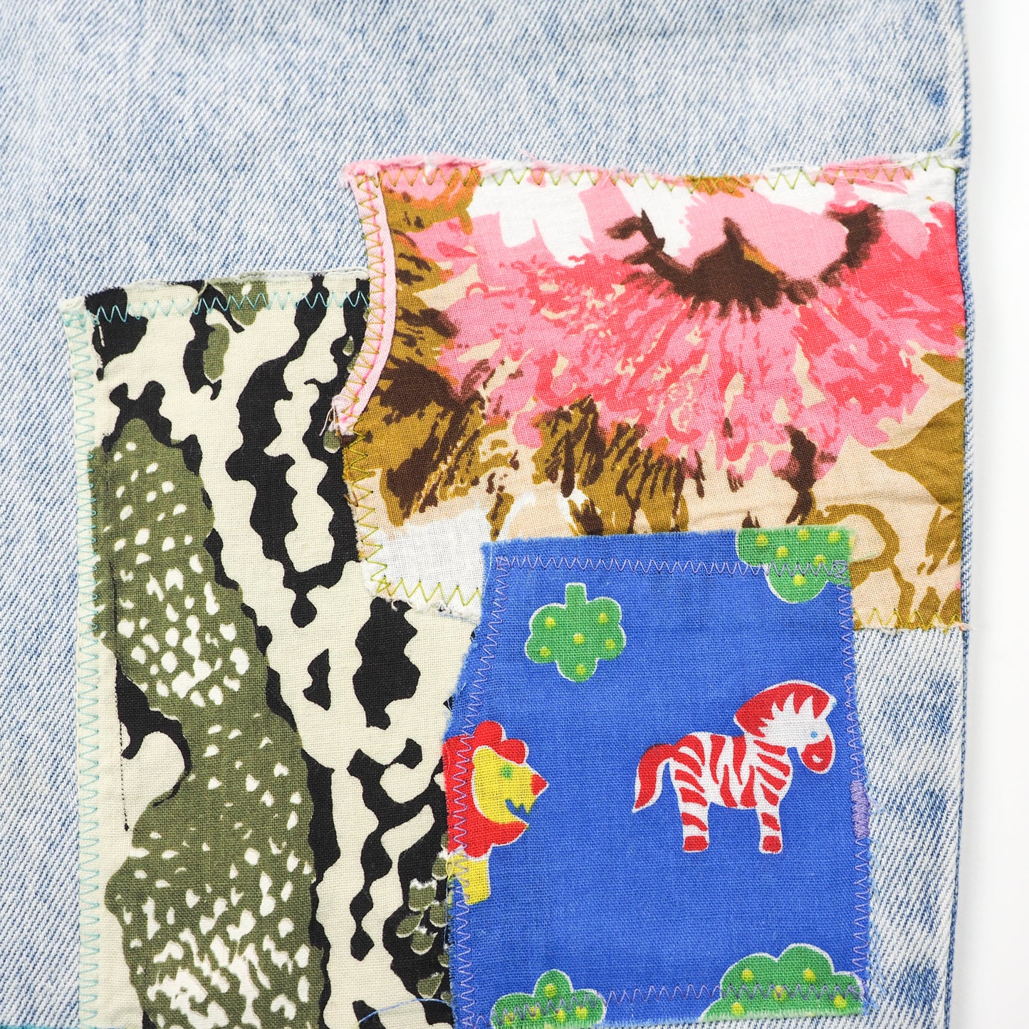 Patchwork Vintage 80s Denim Jorts - Women's 8