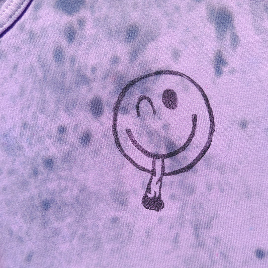 Upcycled Vintage SMOKING FACE Purple Tank Top - Men's Extra Large