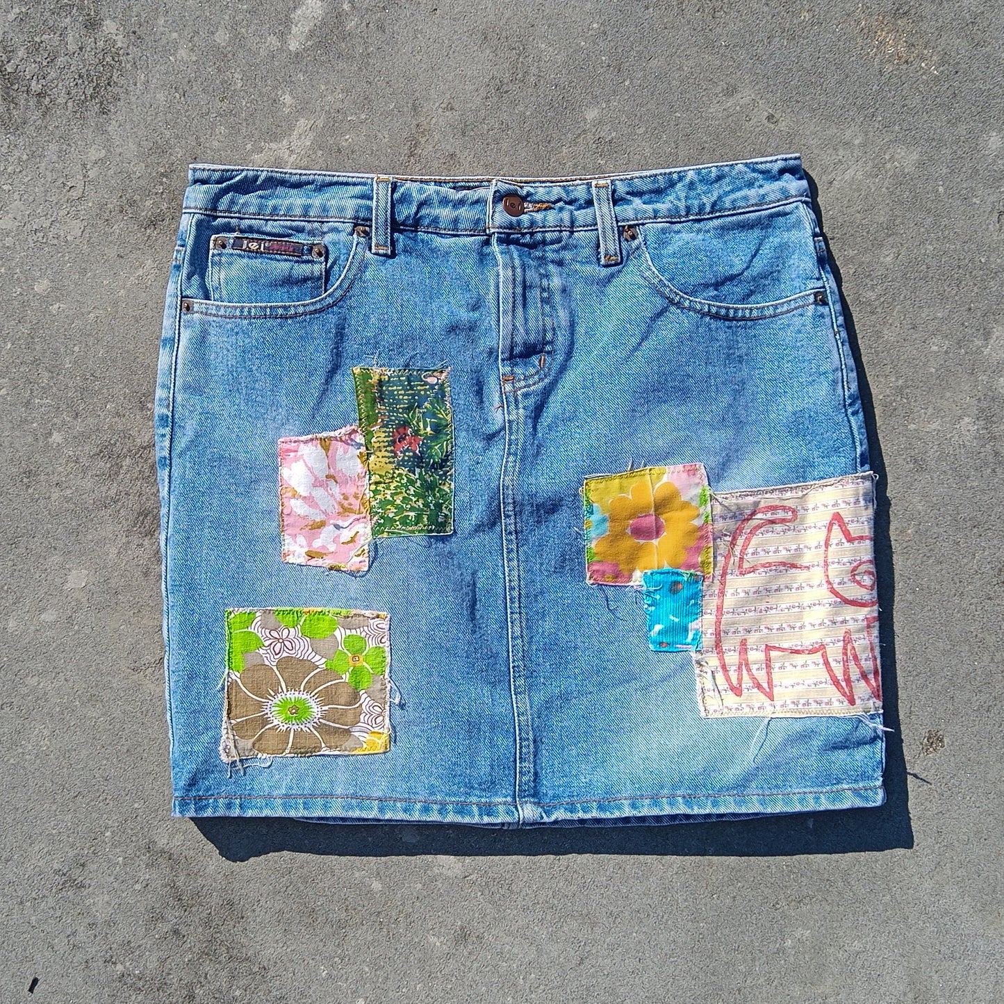 Upcycled Vintage 90s l.e.i. Denim Mini Skirt - Women's 12