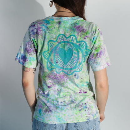 Upcycled Vintage SHIT OUTTA LUCK and PSYCHEDELIC EYE T-shirt - Men's Small