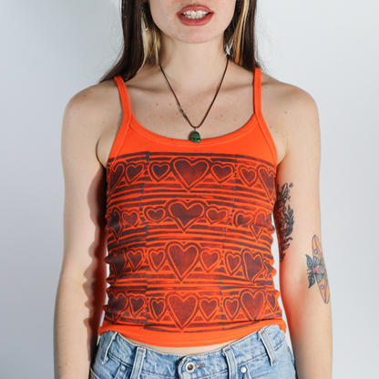 Vintage Block Printed Fitted Tank Top - Women's Small
