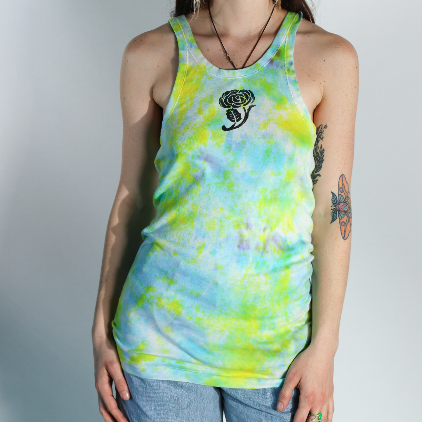 Upcycled Vintage Block Printed Tank Top - Men's Extra Small