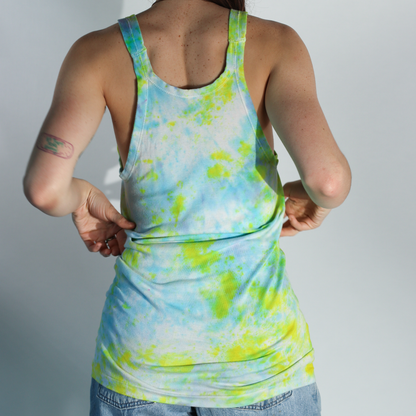 Upcycled Vintage Block Printed Tank Top - Men's Extra Small