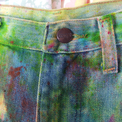 Hand Dyed Vintage 70s Wrangler Flare Jeans - Men's 34"