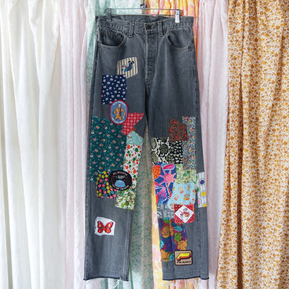 Patchwork Vintage Levi's 501 Straight Leg Jeans - Men's 31"