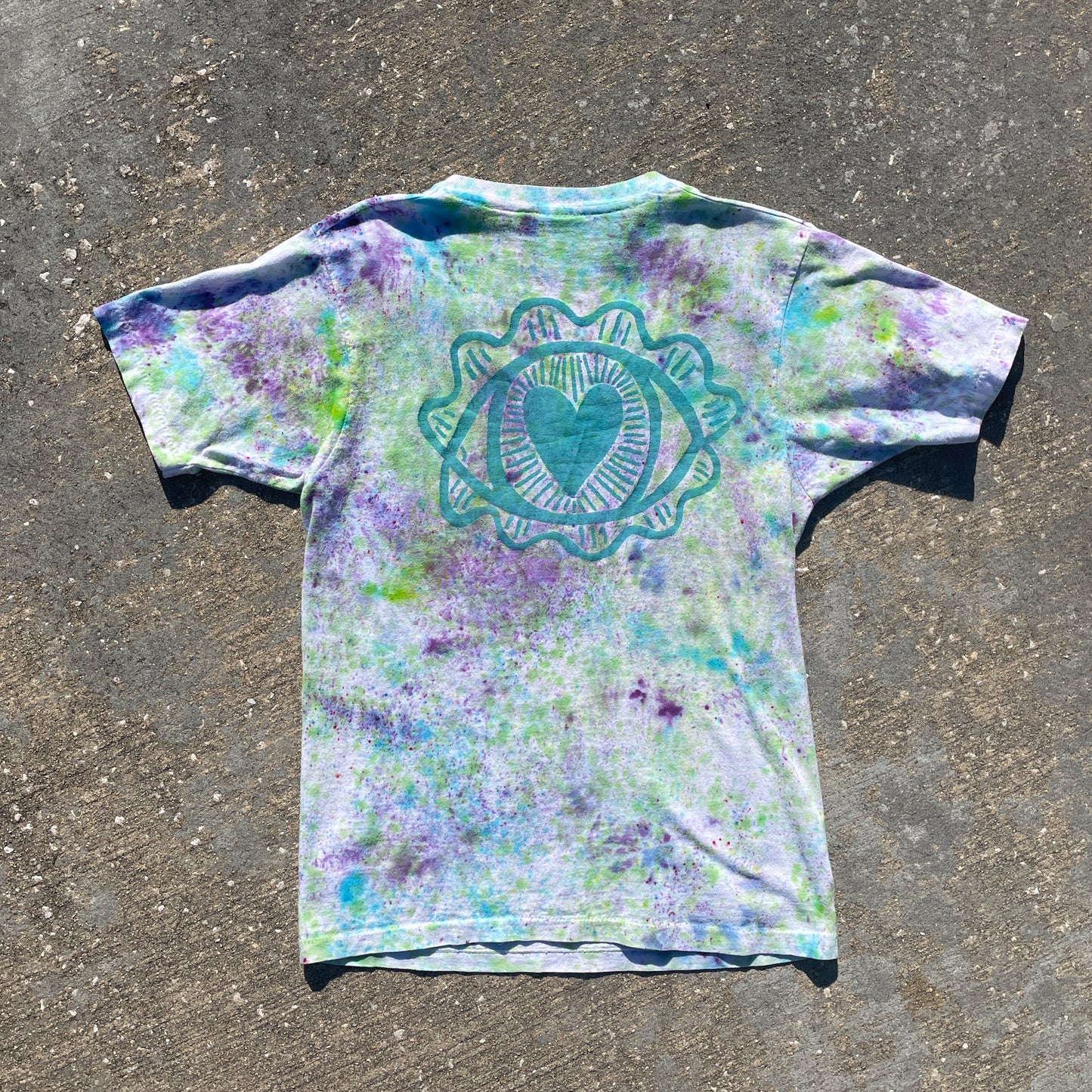 Upcycled Vintage SHIT OUTTA LUCK and PSYCHEDELIC EYE T-shirt - Men's Small