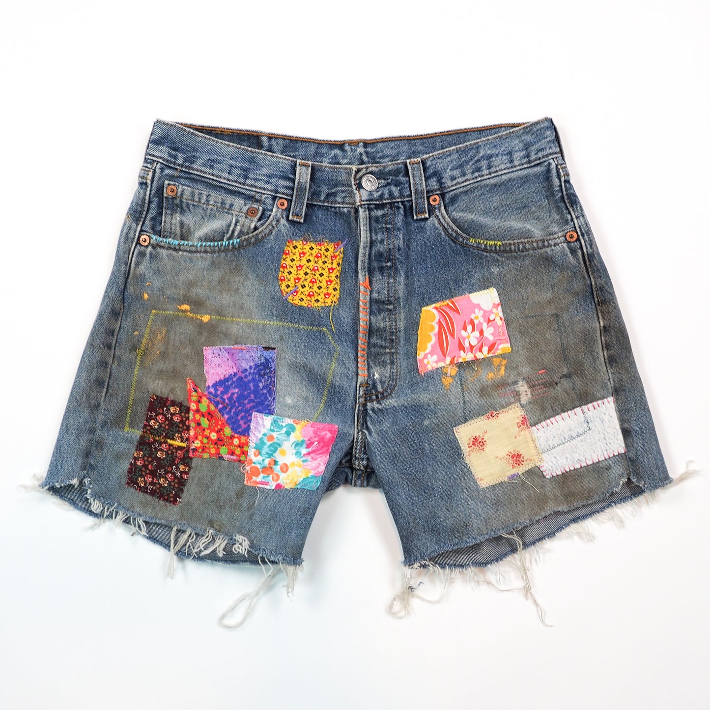 Patchwork Vintage Levi's 501 Cut Off Shorts - Men's 32"