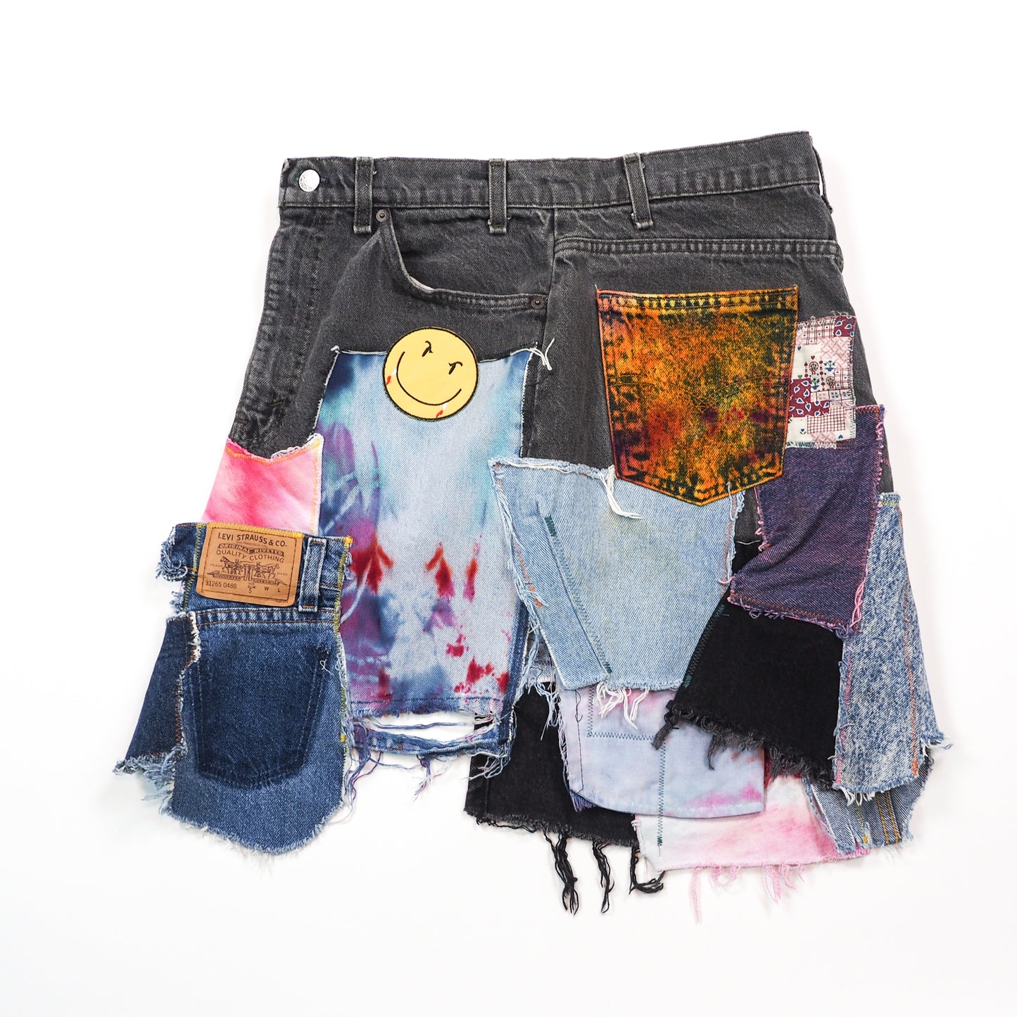 Upcycled Levi's Asymmetrical Denin Mini Skirt - Women's Large