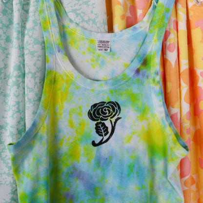 Upcycled Vintage Block Printed Tank Top - Men's Extra Small