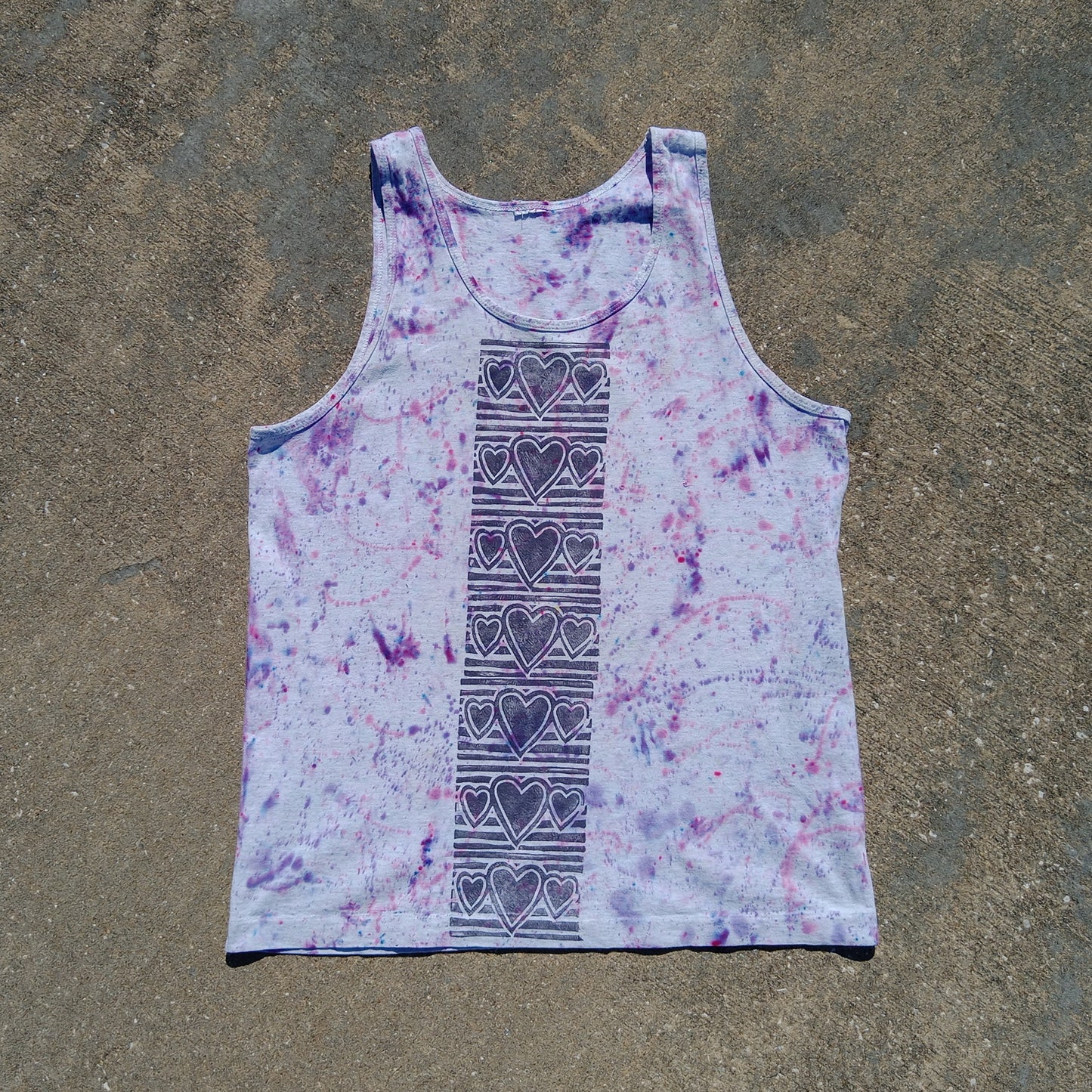 Upcycled Vintage Block Printed Tank Top - Men's Large