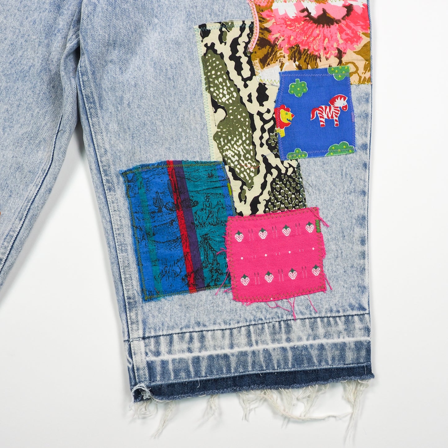 Patchwork Vintage 80s Denim Jorts - Women's 8