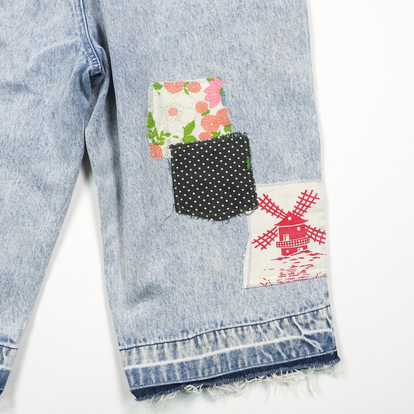 Patchwork Vintage 80s Denim Jorts - Women's 8