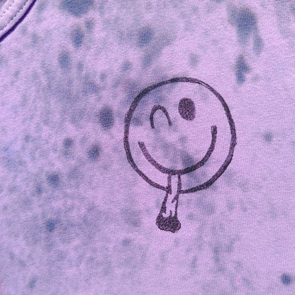 Upcycled Vintage SMOKING FACE Purple Tank Top - Men's Extra Large