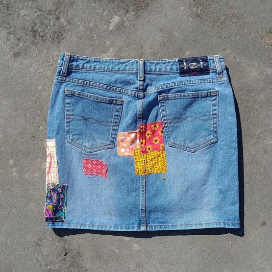 Upcycled Vintage 90s l.e.i. Denim Mini Skirt - Women's 12