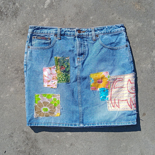 Upcycled Vintage 90s l.e.i. Denim Mini Skirt - Women's 12
