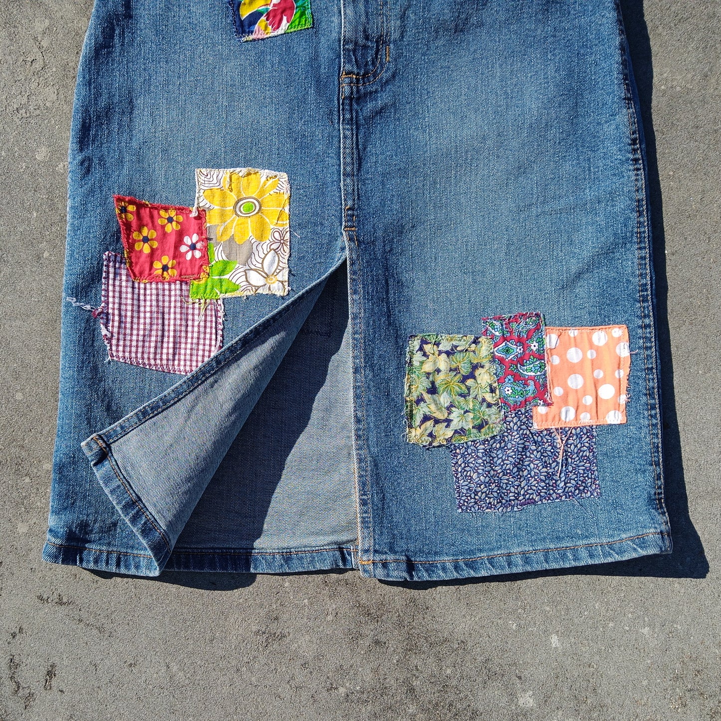 Upcycled Y2K Low Rise Denim Skirt - Women's 2